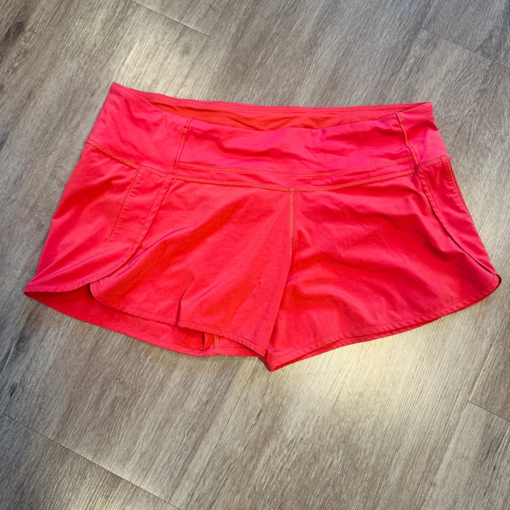 Lululemon Speed Up Low Rise Lined Running Shorts Coral Pink Size 10